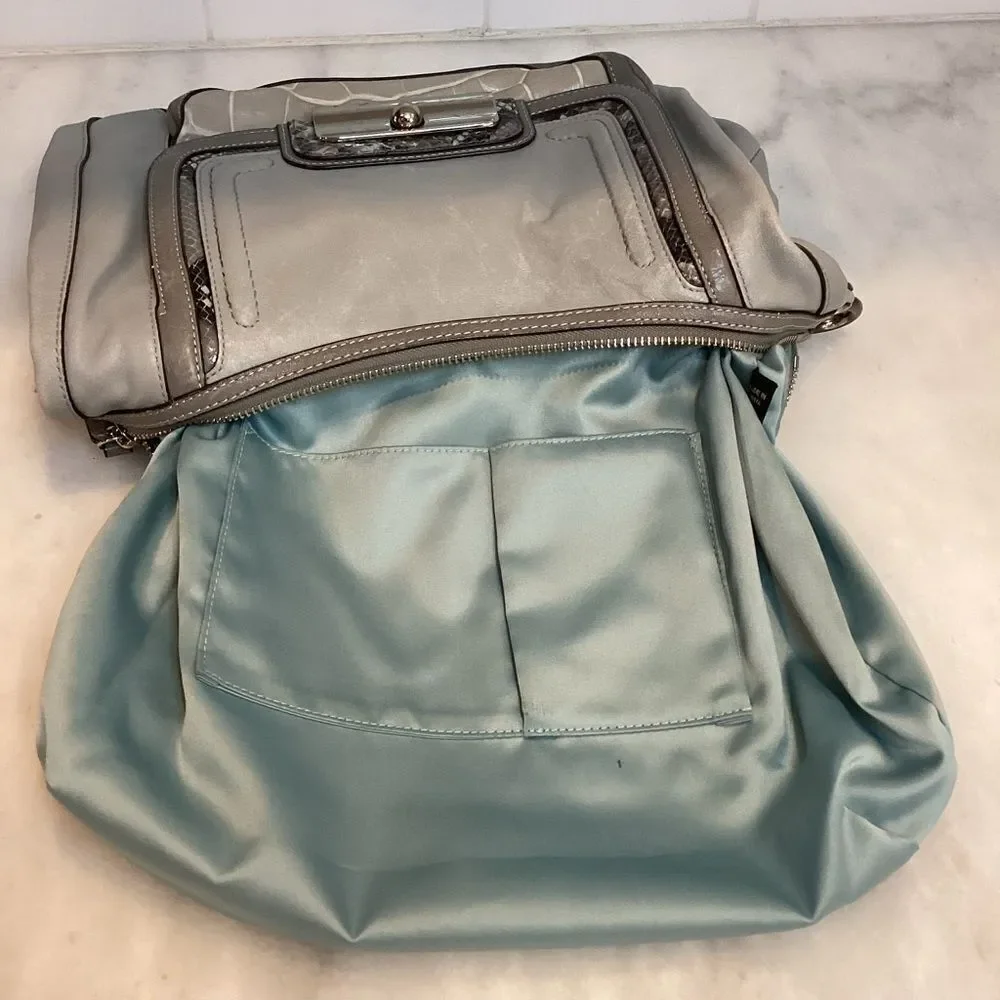 Coach Purse Handbag Leather Kristin Spectator Elevated Alligator Satchel Tote